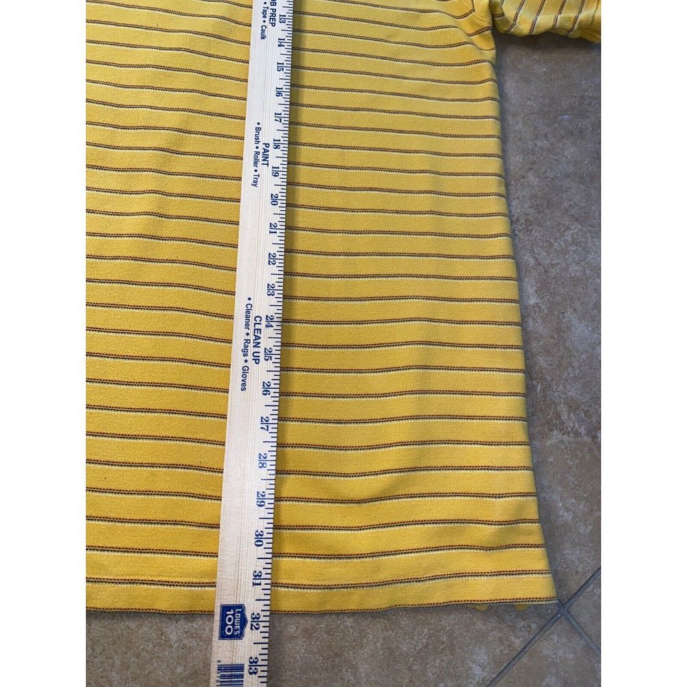 Chaps Denim XL/TG Polo Shirt YellowStripes Golf Wear 100% Cotton - Picture 4 of 5